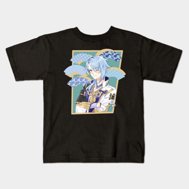 Kamisato Ayato - Genshin Impact Kids T-Shirt by Araki Shop